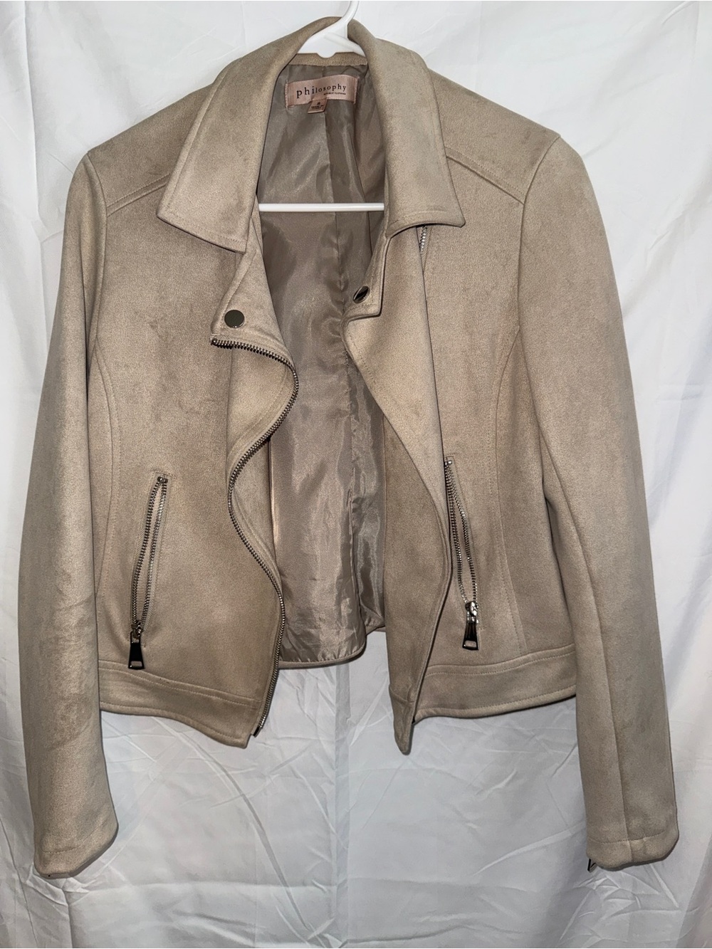 Philosophy Taupe Suede Jacket